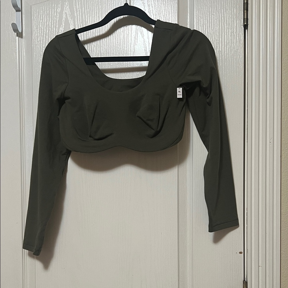 Victoria's Secret olive green Long Sleeve crop top